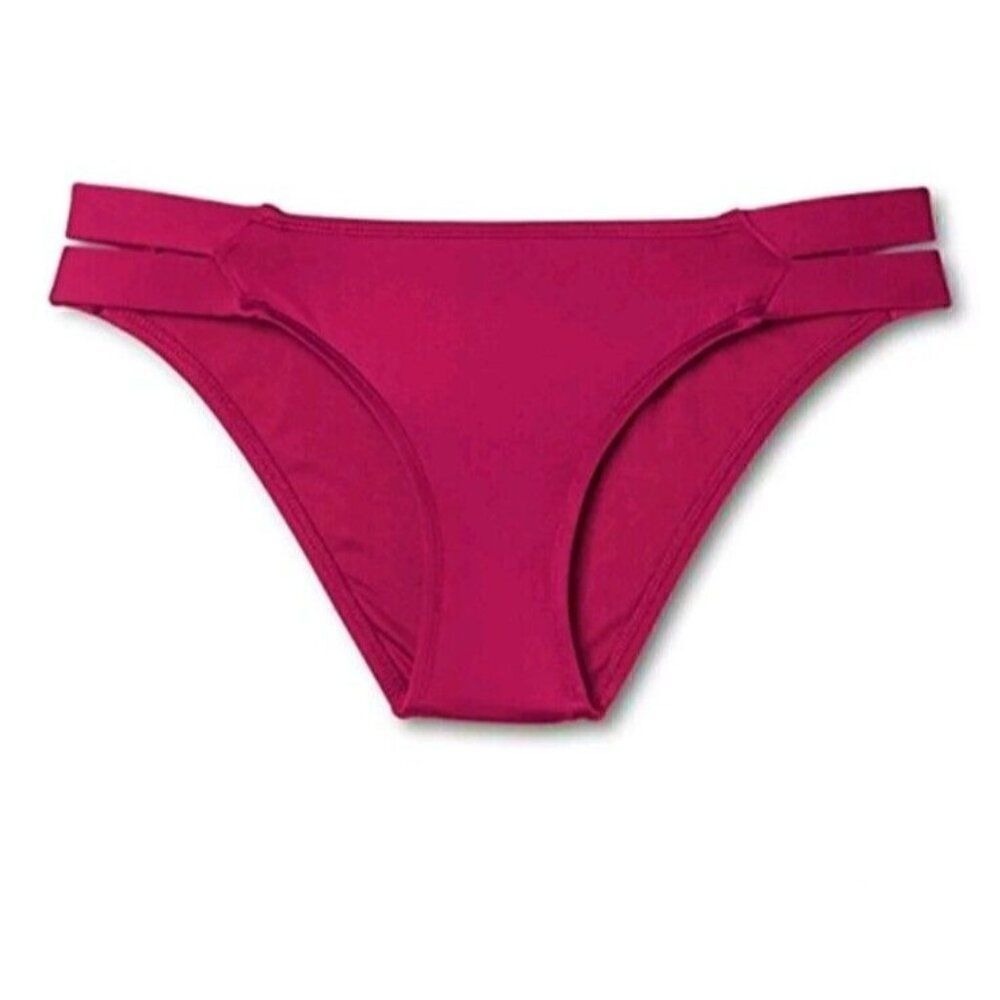 Mossimo Small Burgundy Wine Strappy Hipster Bikini Cheeky Bottoms Swimming Suit